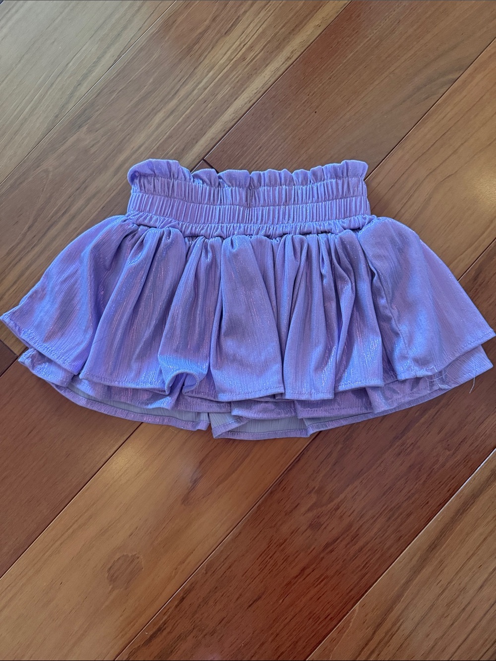 Lola and the Boys - Metallic Lavender Ruffle Skort